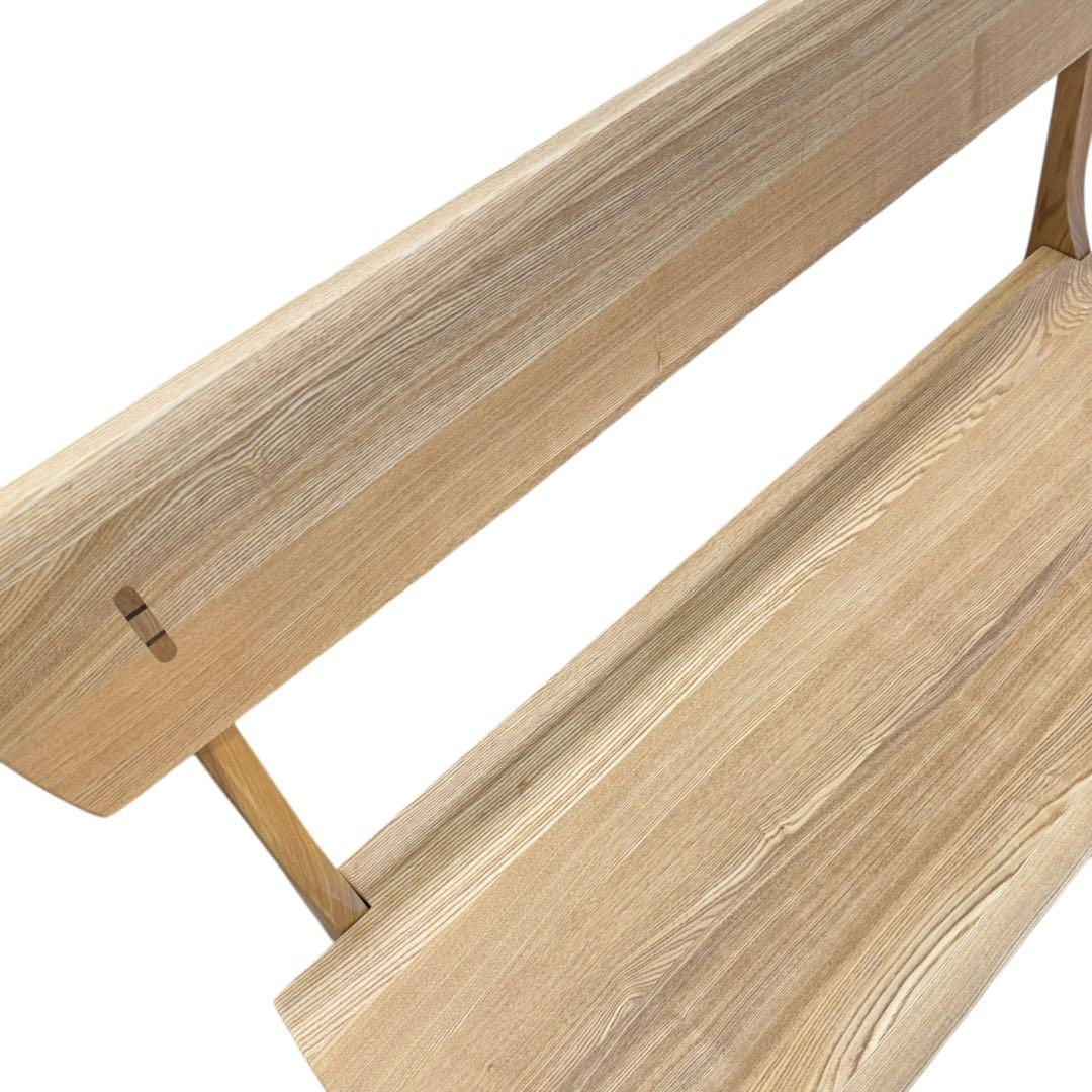 未使用品 北欧無垢材 背付きベンチ LDB‑1350 NA ダイニングチェア