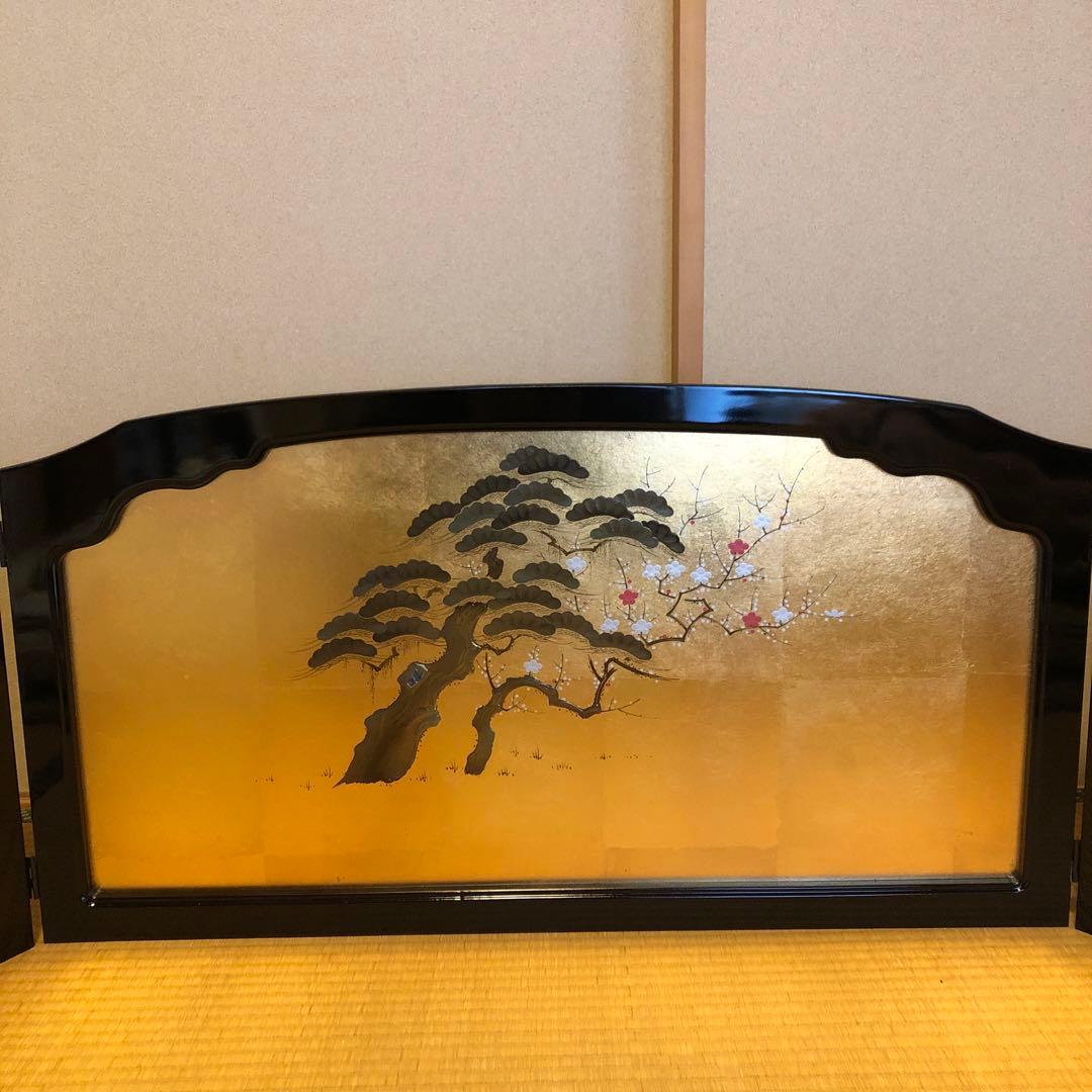Luna専用屏風　松竹梅　伝統工芸品金沢金箔