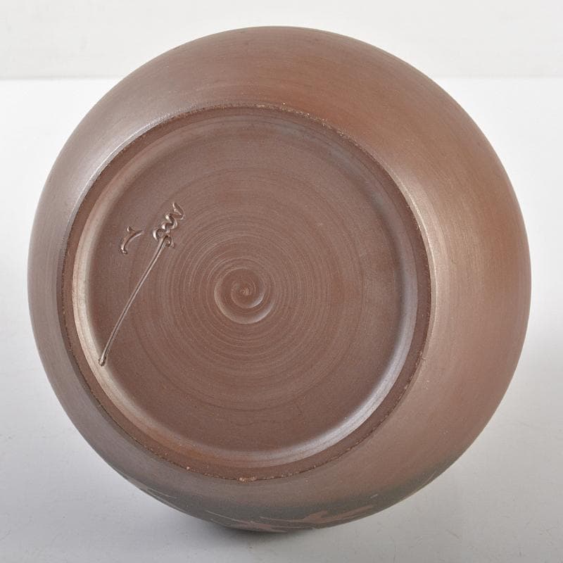 萬古焼　醉月陶苑　清水洋作　鶴文　瓢箪壷　共箱　V　R6578