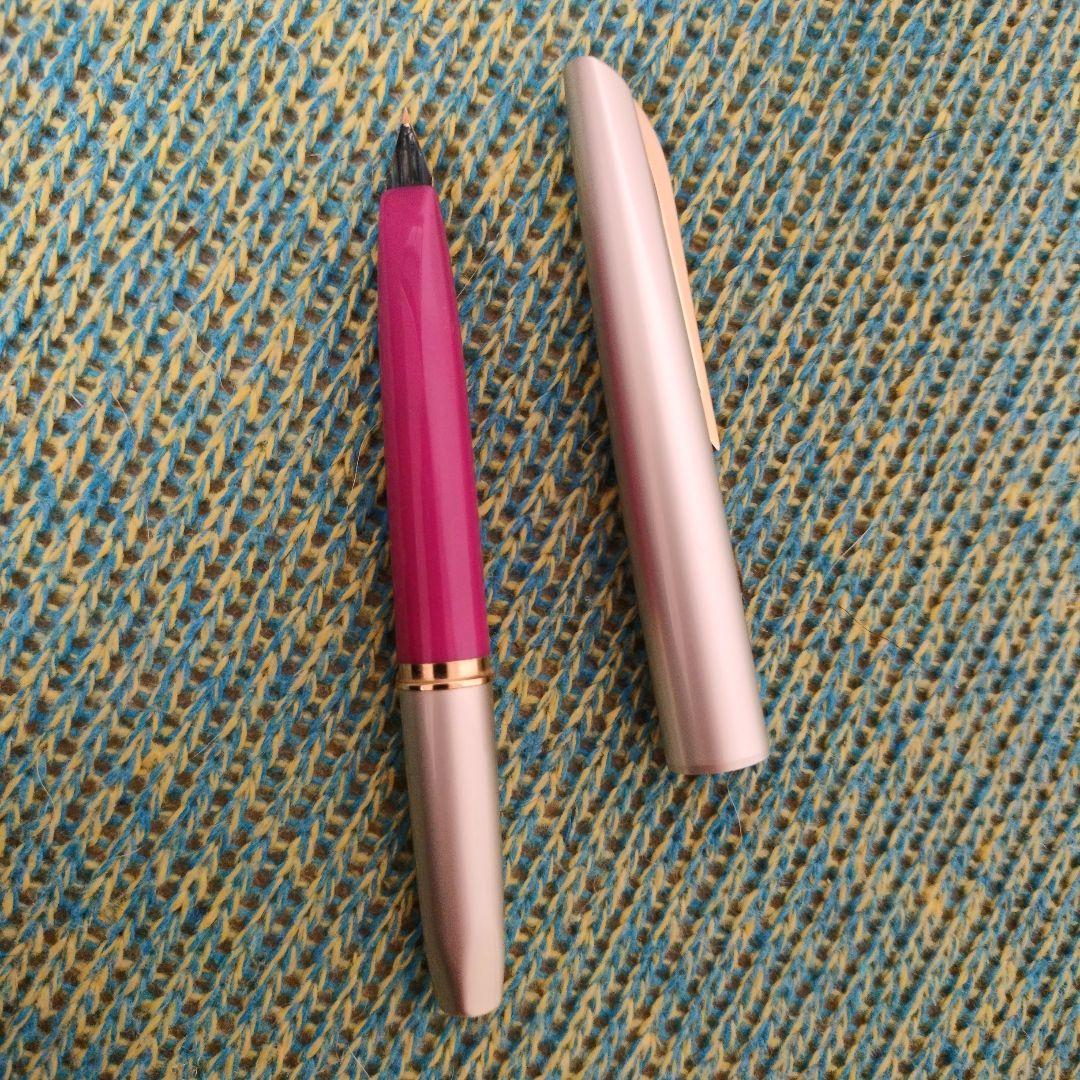 未使用 プラチナ ポケット 18K 細軟 バイカラーピンク 万年筆