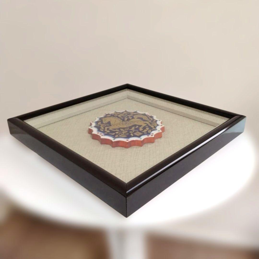 【幸兵衛窯】陶額 2026年 色絵金彩福午陶額