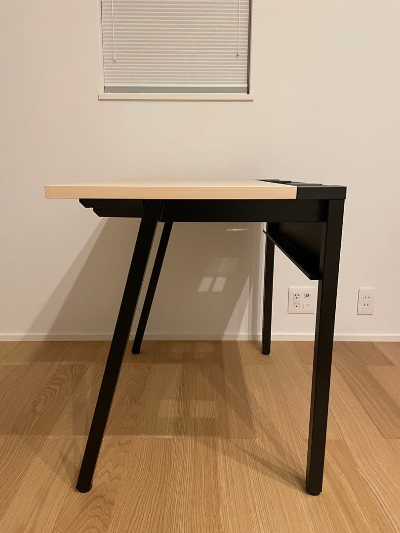 LEAN リーン／引き出し付き／W800×D600／天板ナチュラル／ブラック