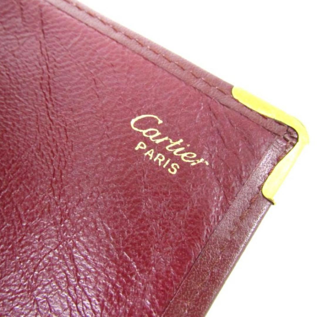 カルティエ マストライン パスポートケース 正規品 希少 レザー ワインレッド