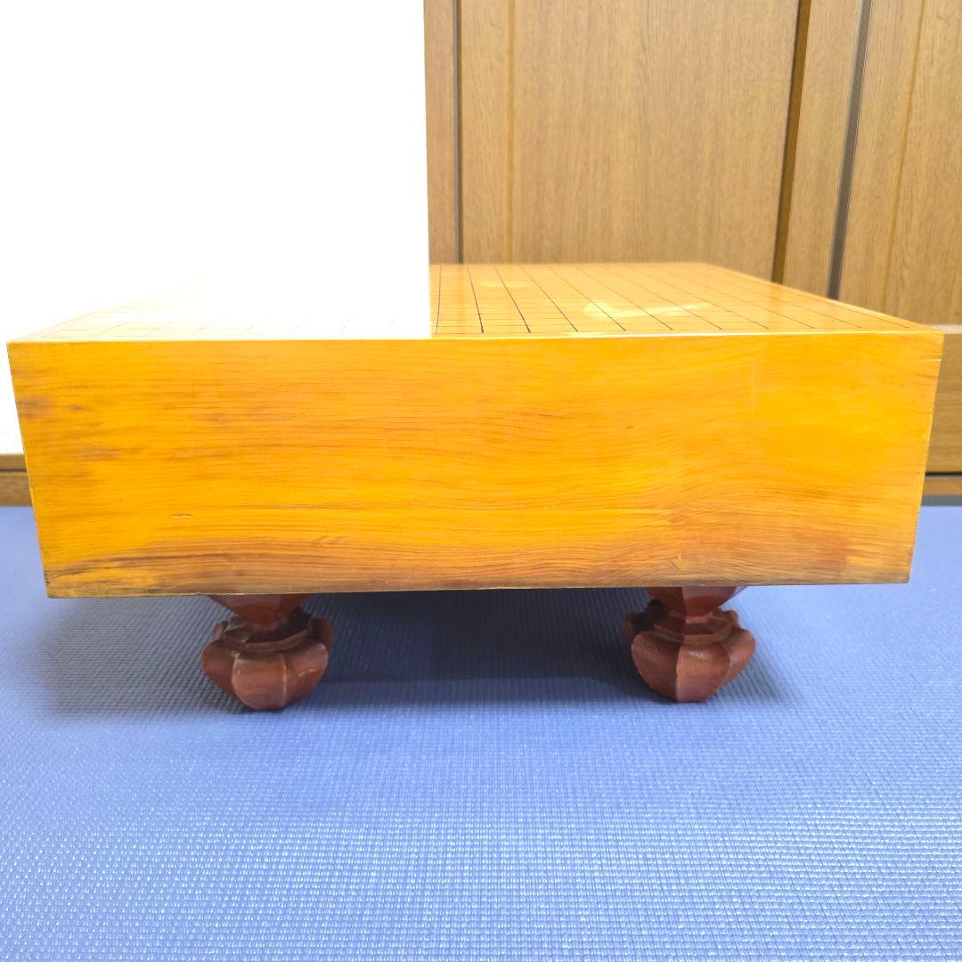 120【定価60万円】本榧 柾目 足付　 碁盤へそ　碁石 28号 本蛤 那智黒