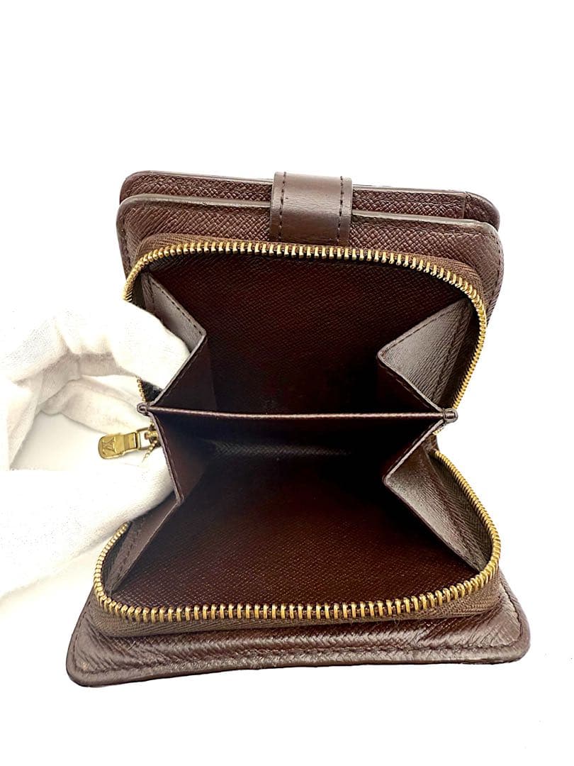 ルイヴィトン ダミエ コンパクト ジップ 二つ折り財布