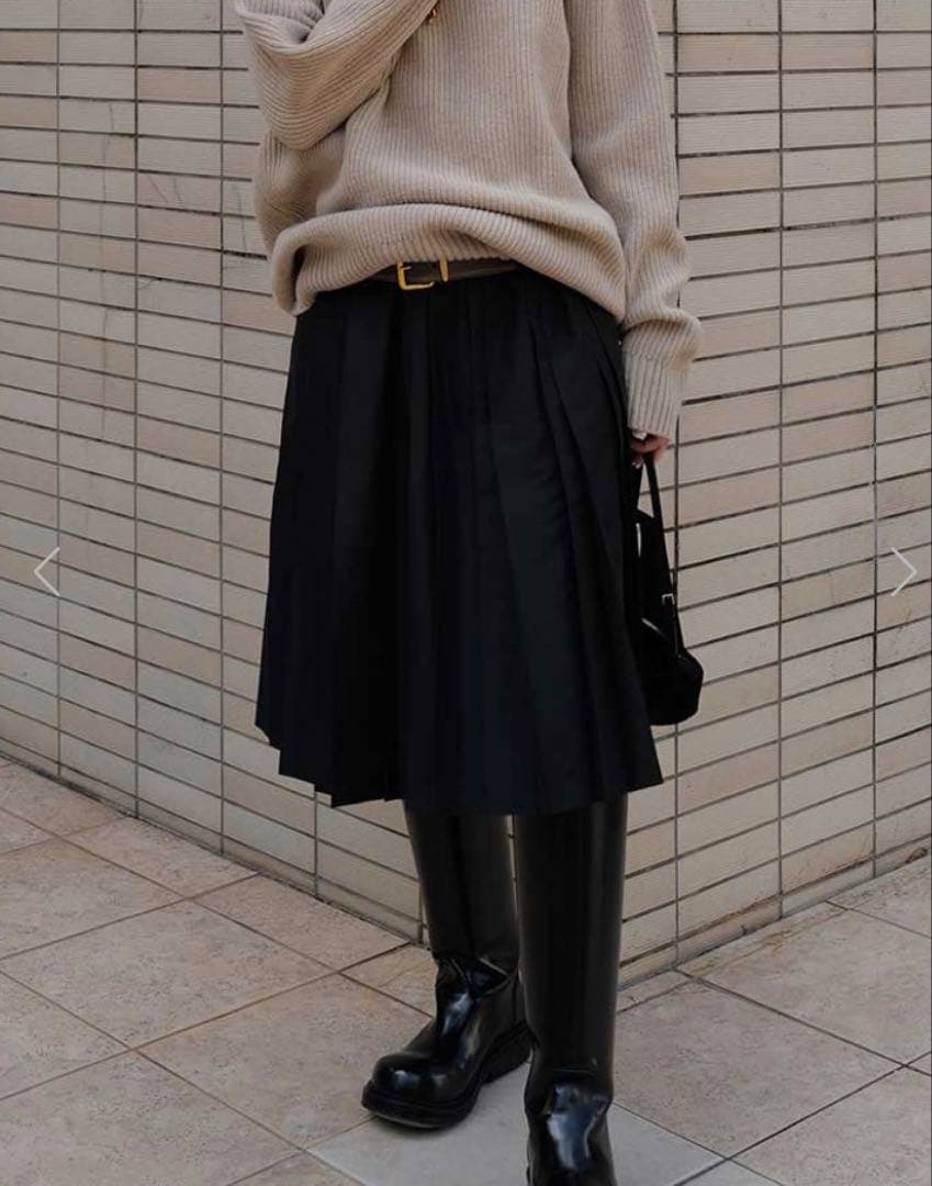 マチャット machatt タフタプリーツスカート（ブラック）