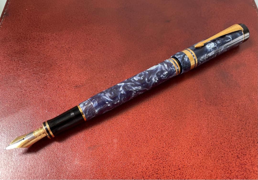 パーカー 万年筆 デュオフォールド マーブルブルー インターナショナル F