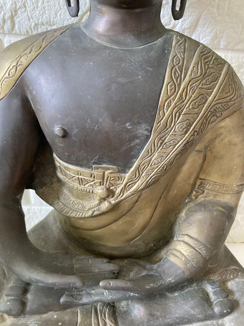 ブロンズ，中国古董仏像，古銅製，高50 cm，重約9500克