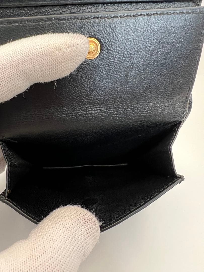 【美品】BALENCIAGA ブラック レザー 二つ折り財布