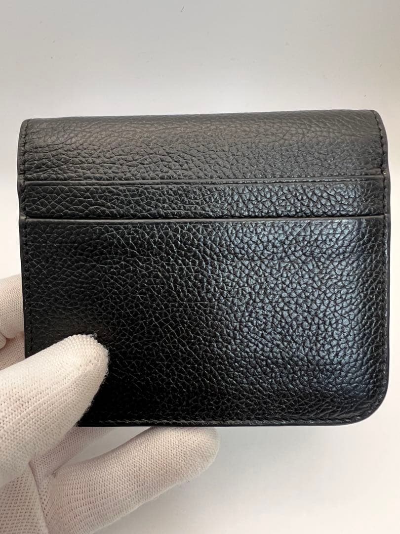 【美品】BALENCIAGA ブラック レザー 二つ折り財布