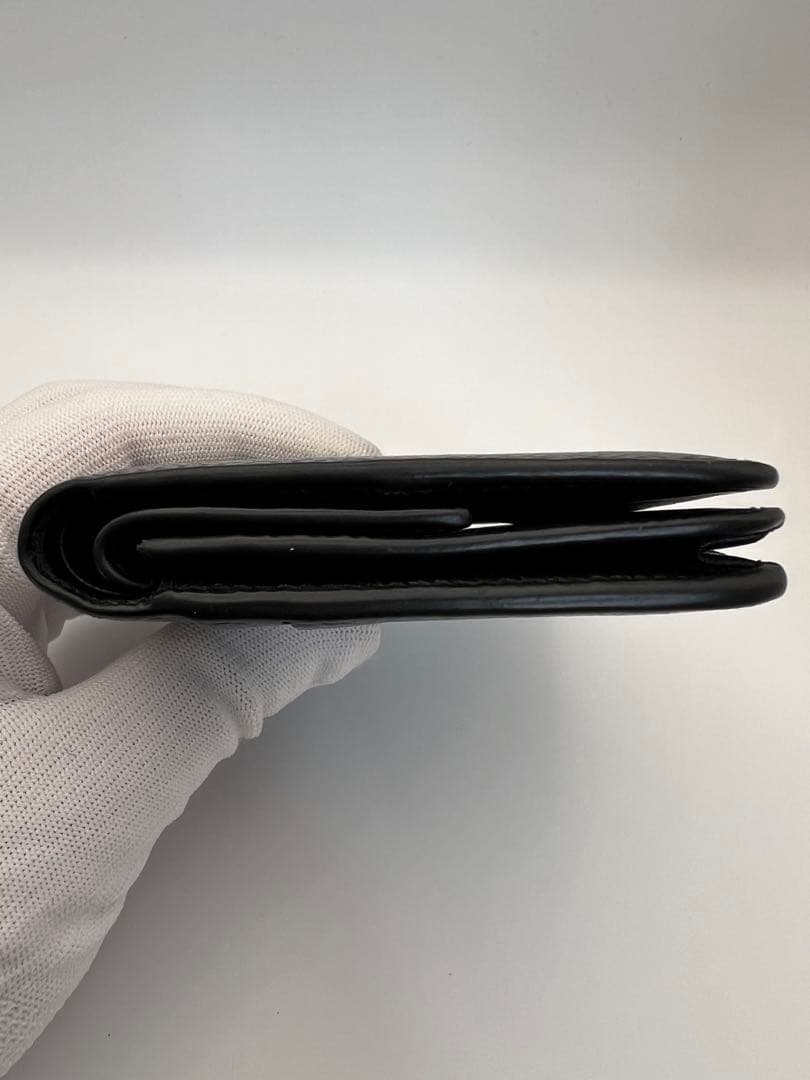 【美品】BALENCIAGA ブラック レザー 二つ折り財布
