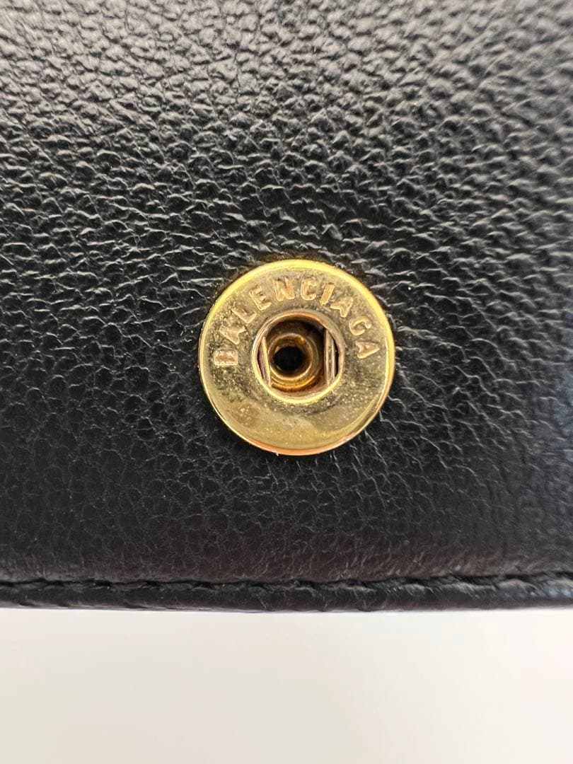 【美品】BALENCIAGA ブラック レザー 二つ折り財布