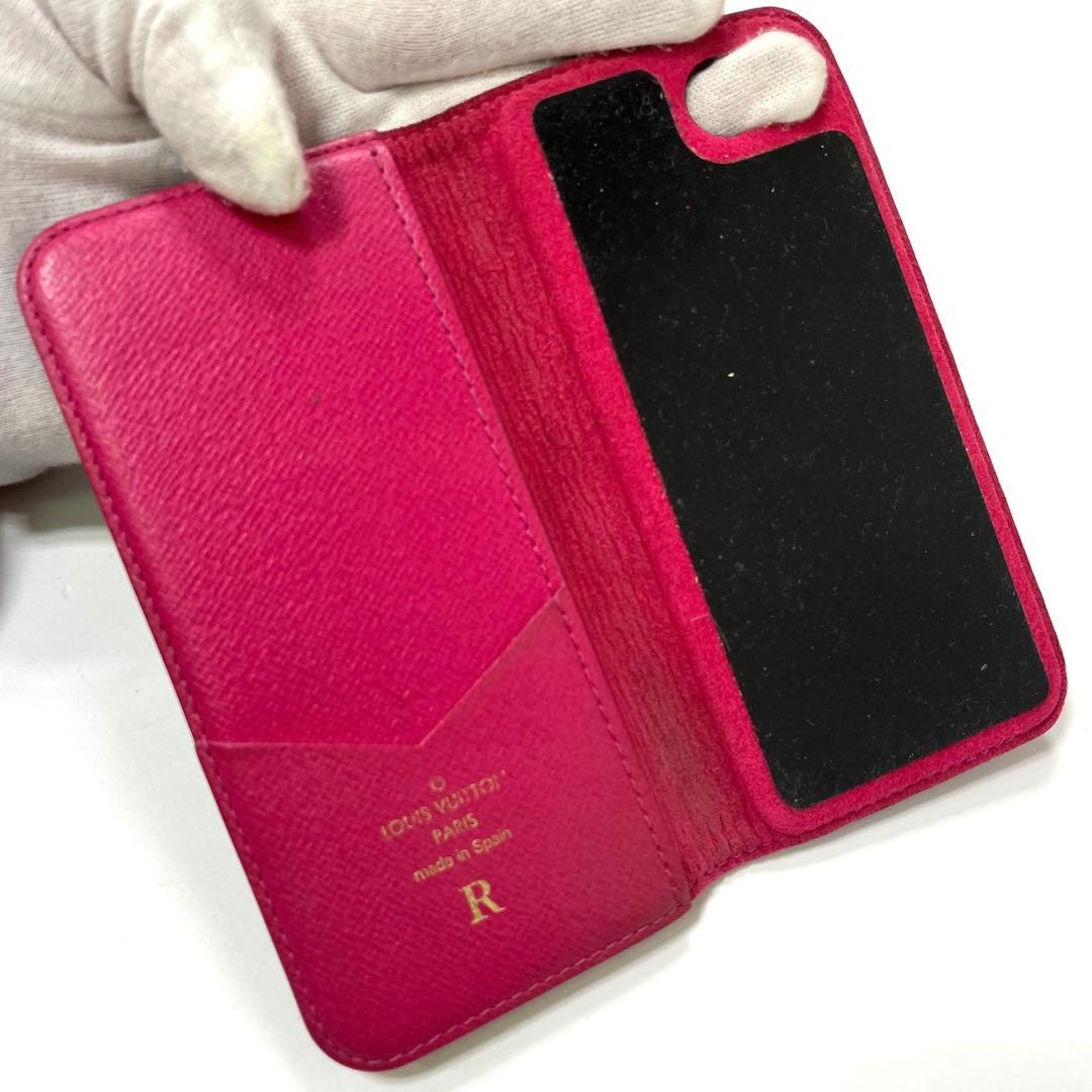 【正規品】ルイヴィトン　モノグラム　フォリオ　iPhone8 手帳型カバー