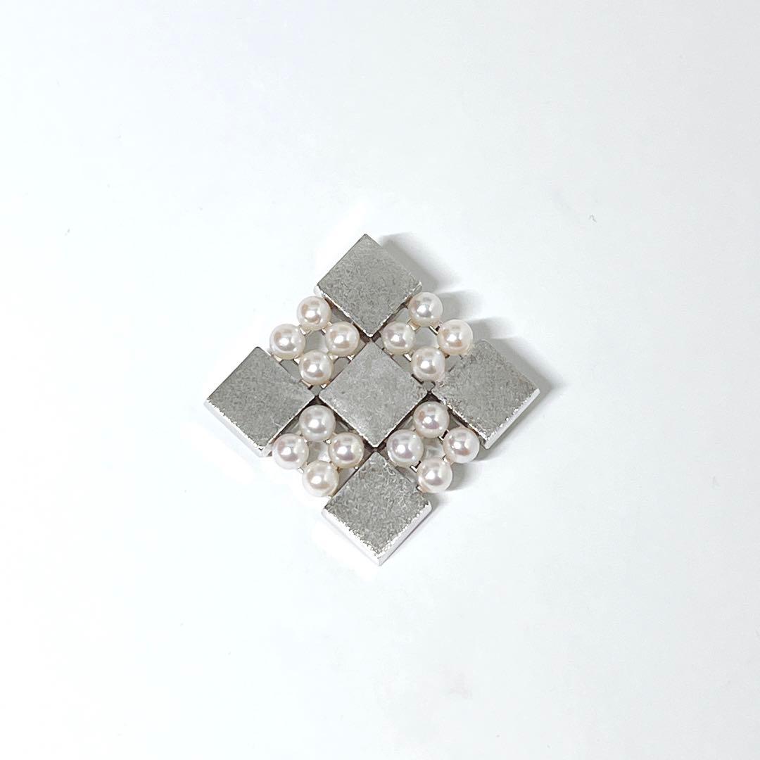 美品✨MIKIMOTOミキモト ベビーパール　ブローチ　ネックレス　スクエア