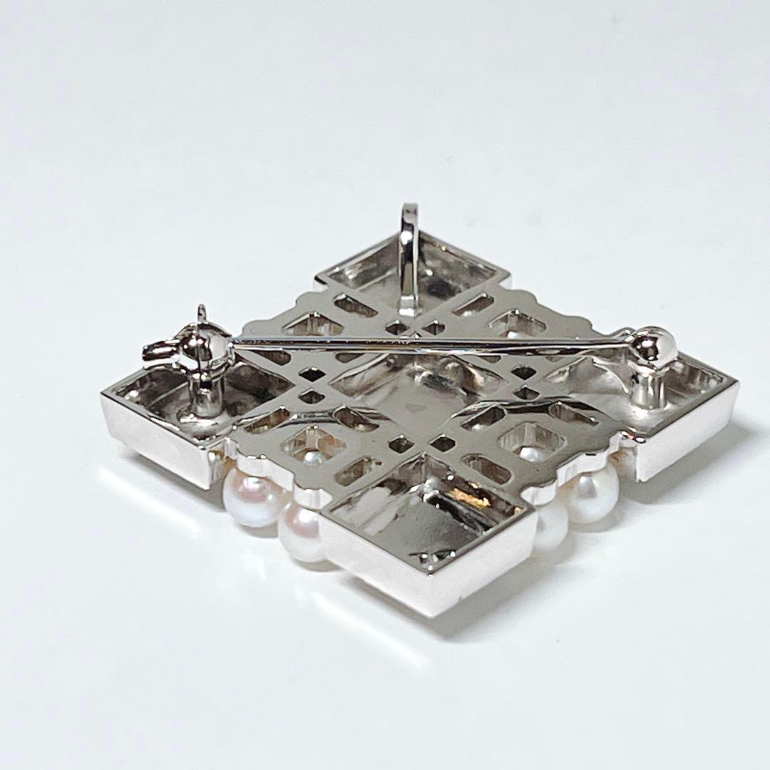 美品✨MIKIMOTOミキモト ベビーパール　ブローチ　ネックレス　スクエア