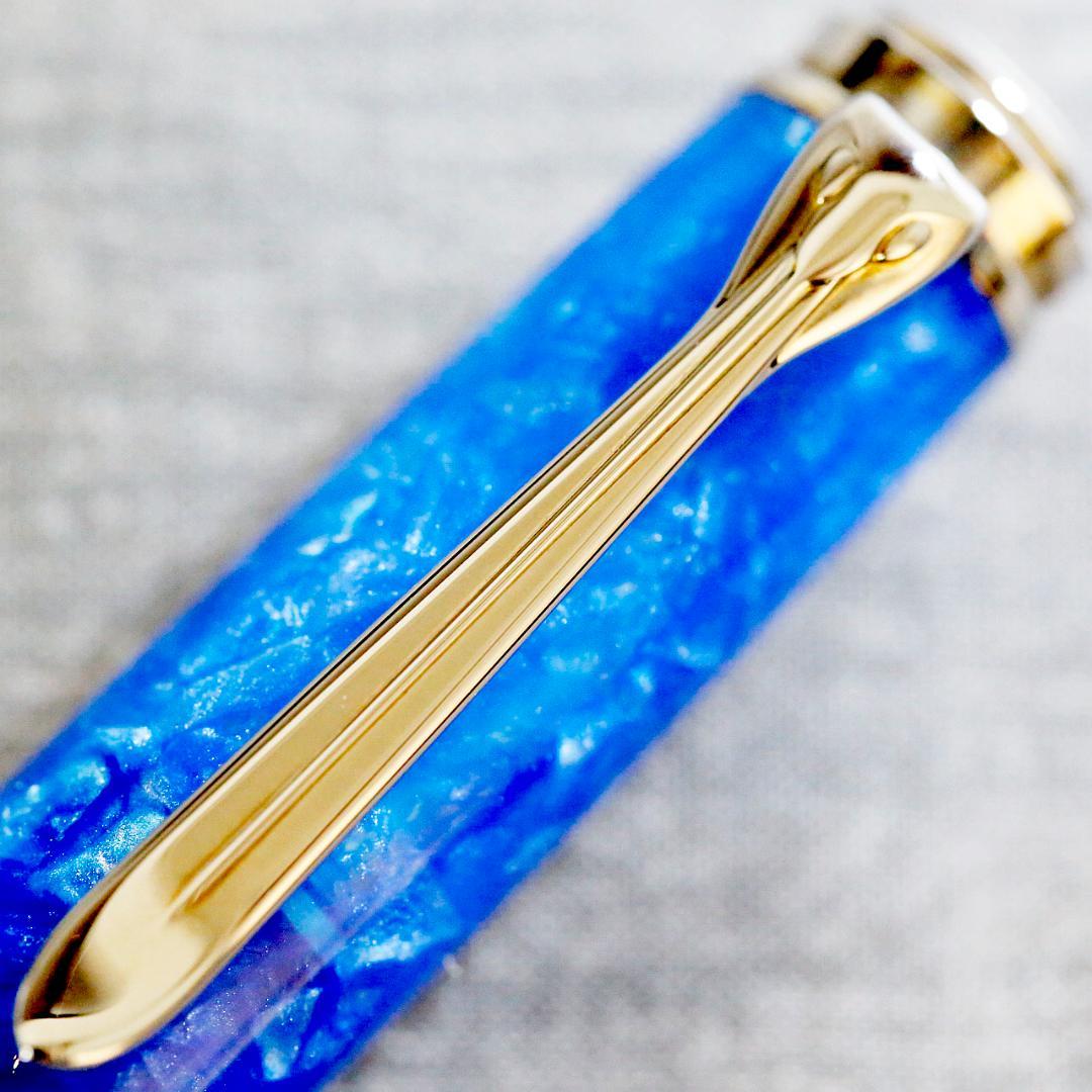 【限定品 極美品】ペリカン 万年筆 Ｍ８０５ ヴァイブラントブルー