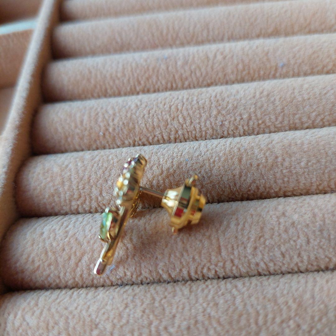 最終お値下げ美品18金製マルチカラーピンブローチ3.5g