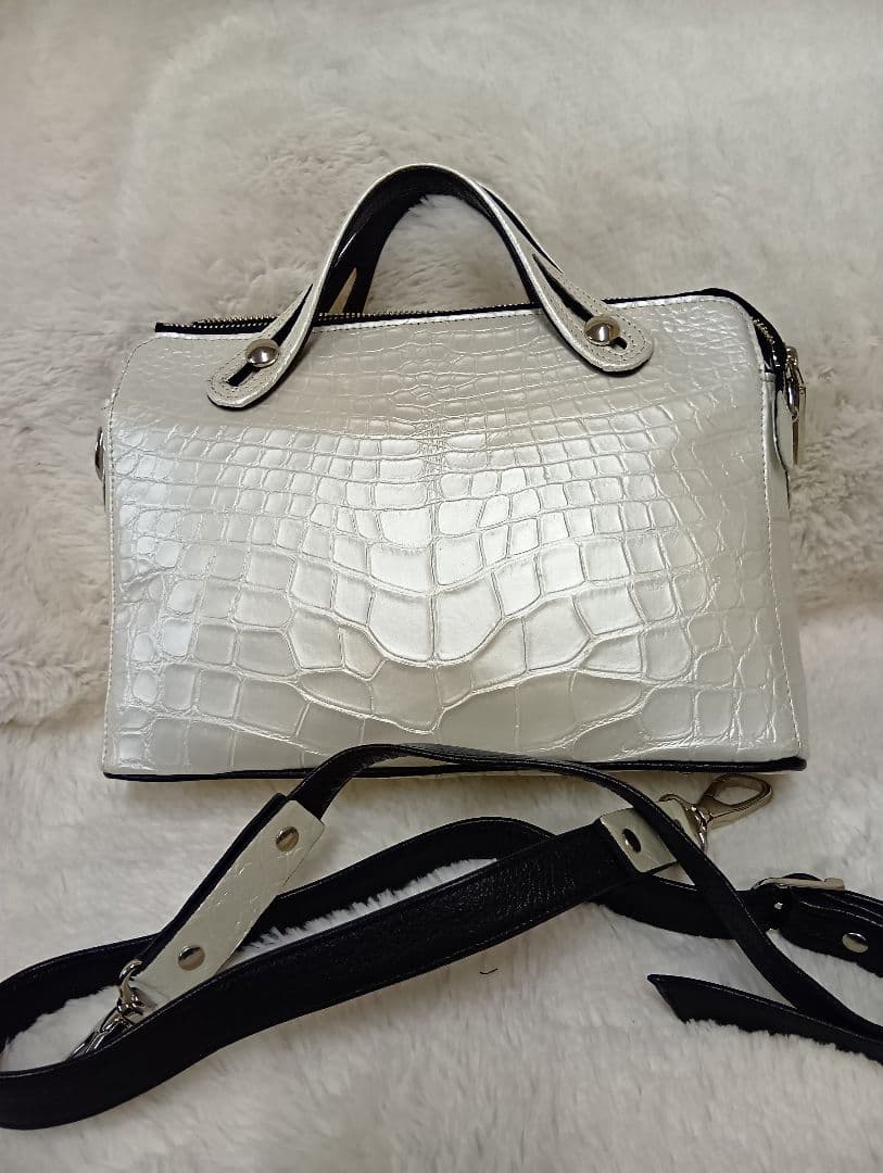 JRA ホワイト クロコダイル ハンドバッグ