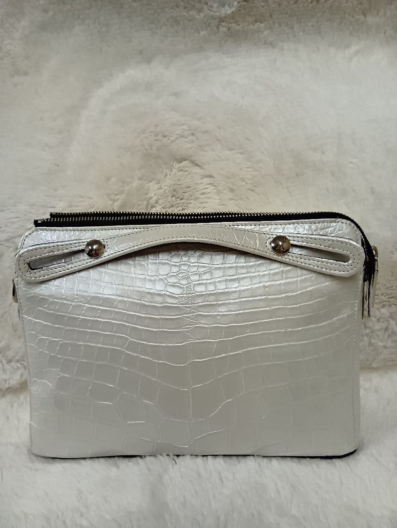 JRA ホワイト クロコダイル ハンドバッグ