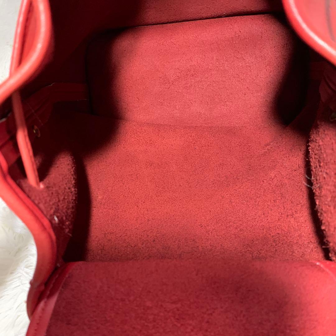 オールドコーチ ショルダーバッグ 9952 巾着型 レッド レザー 本革