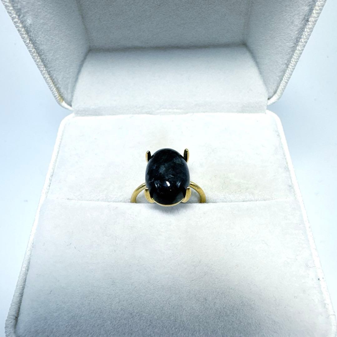 【新品/天然石】新潟県糸魚川産 宝石質 黒翡翠リング