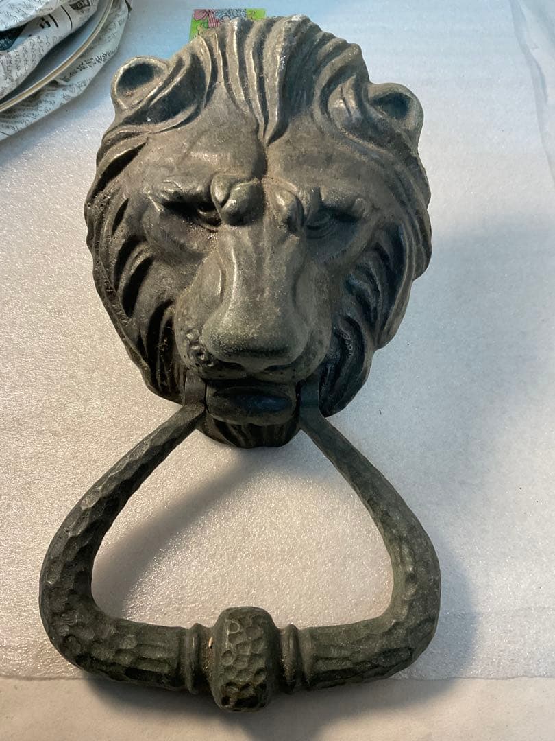 GEO PRINCE ライオンの頭部 金属製ドアノッカー 真鍮製？1650g