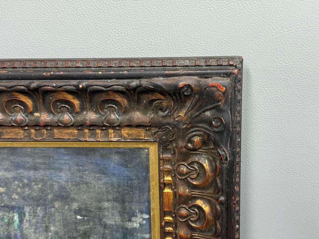 真作 金澤満寿雄 マントンの眺望 20号 大作 油彩画 元二科会会友 二科賞受賞