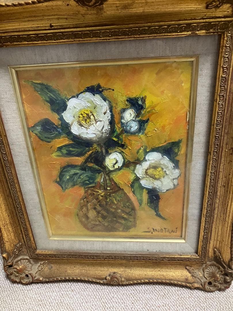 絵画　油彩画　花　アンティーク