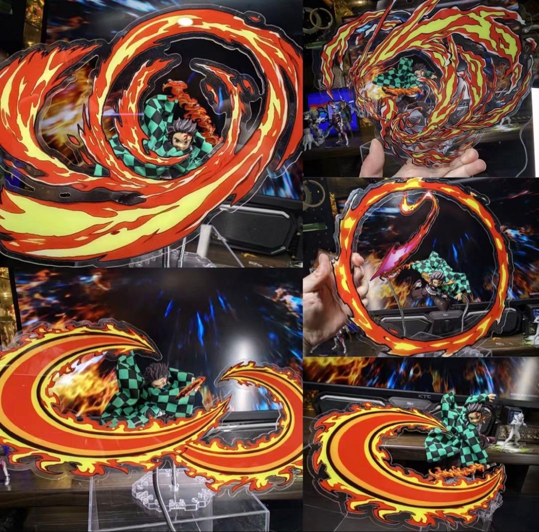 鬼滅の刃　エフェクト件　アクリルスタンド　火の神神楽　炎　水　雷　呼吸法