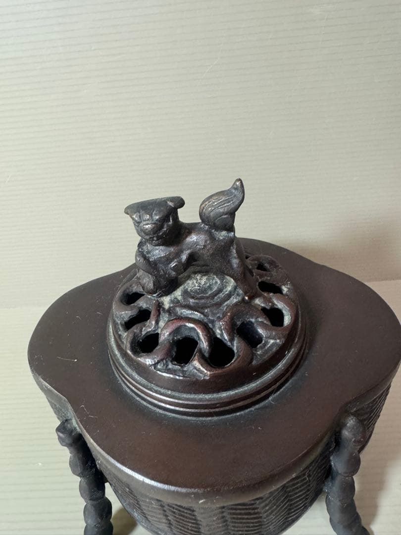 2854 古銅製　獅子　香炉　時代物
