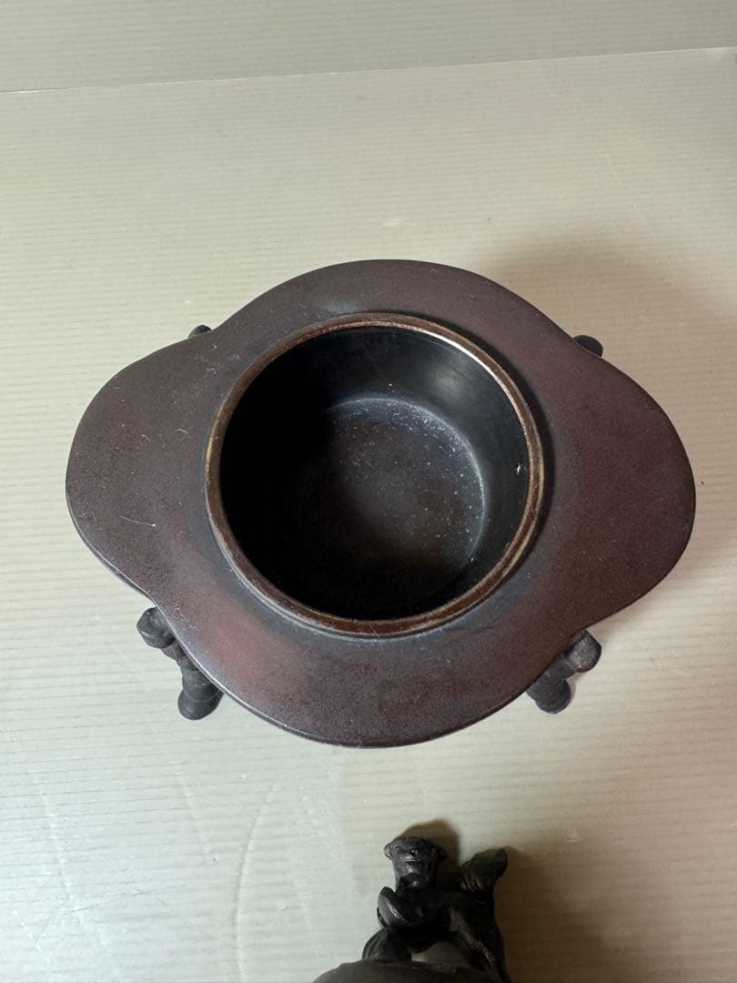 2854 古銅製　獅子　香炉　時代物