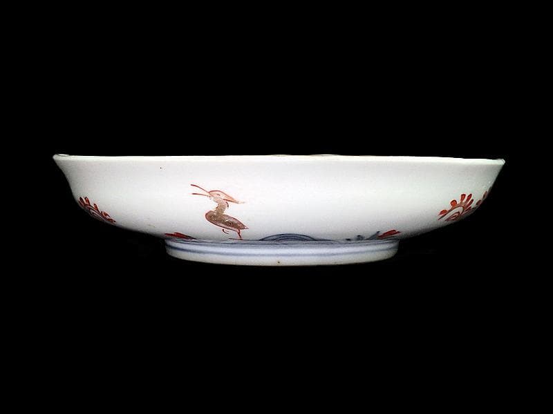 古伊万里　金襴手　鳳凰の図　鮑型変形皿　５客　E941AS-CRr