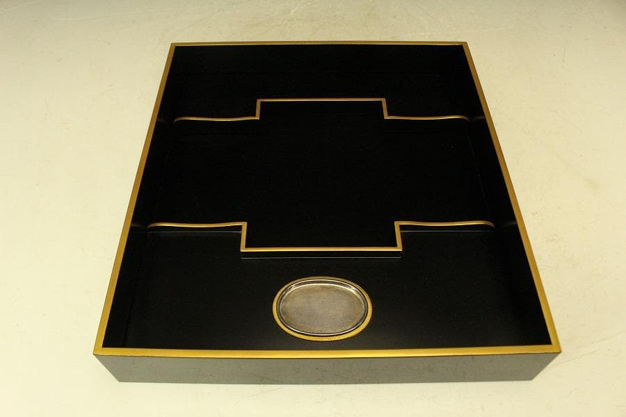 suetosh.k 平安象彦作 飛鶴蒔絵 硯箱 未使用 共箱(LC820)