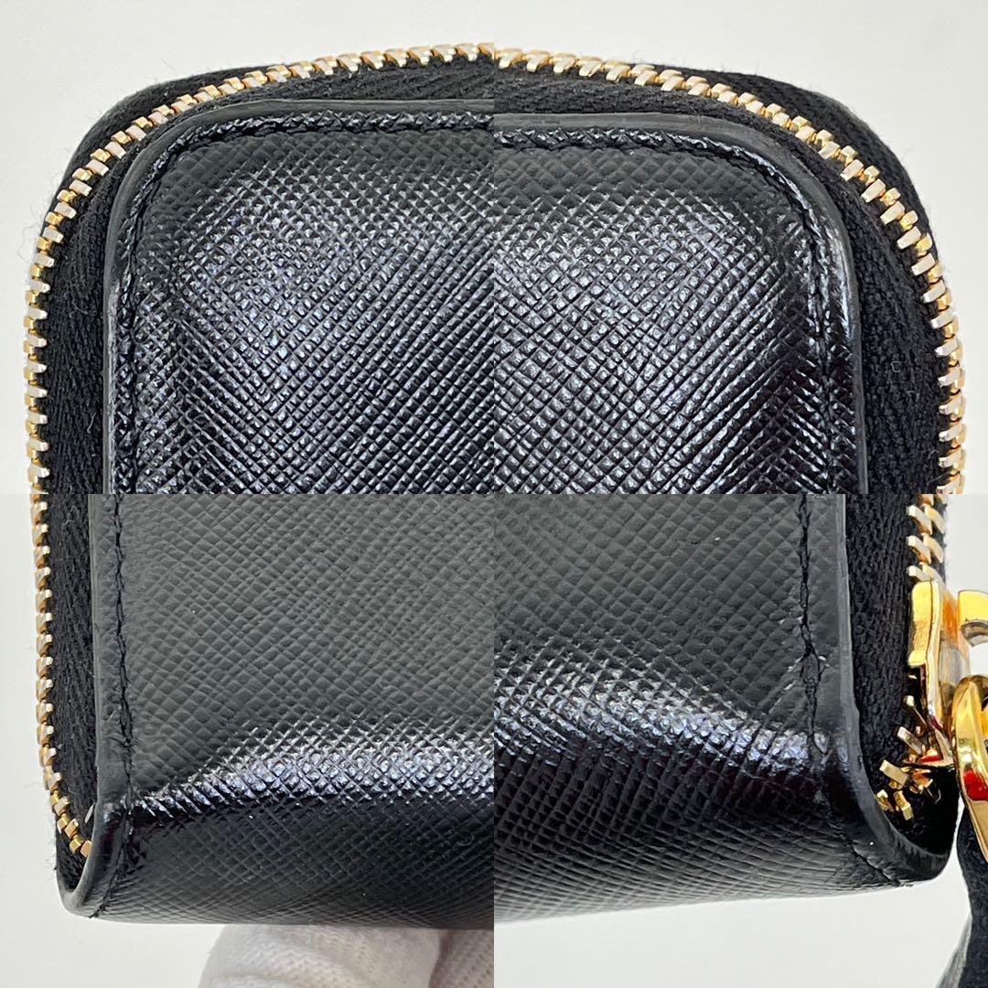 PRADA ケース カードケース ラウンドファスナー ロゴ金具 付属品付き