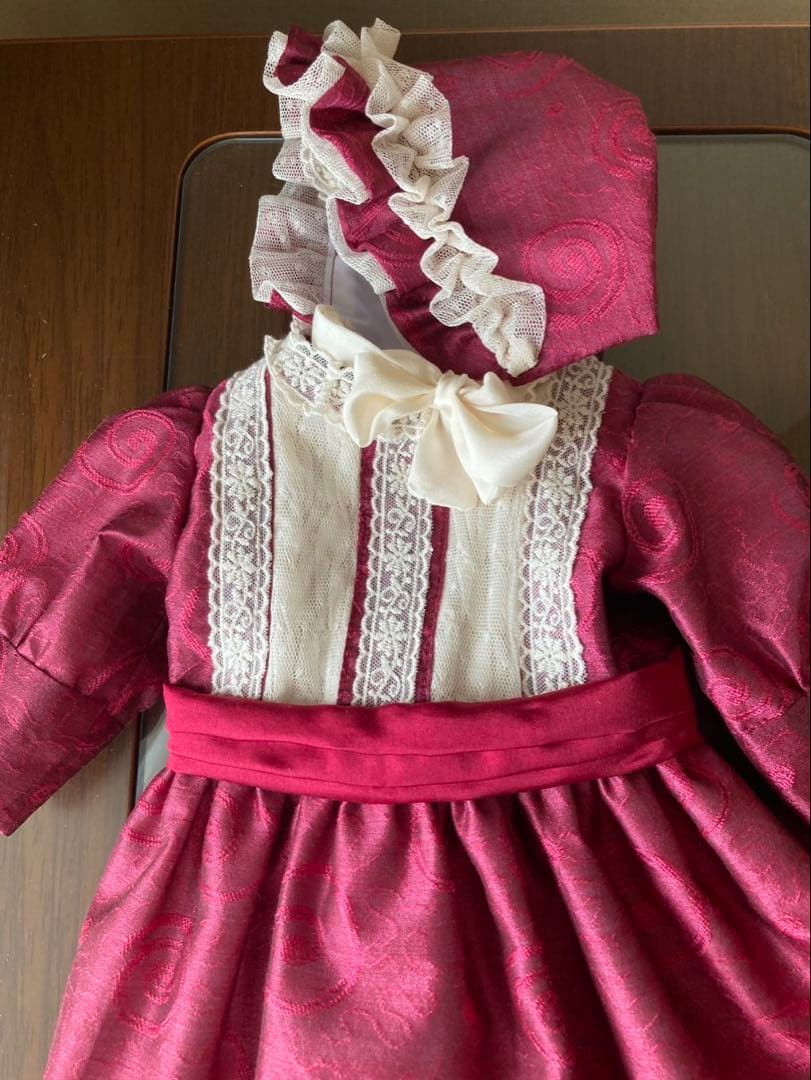 アンティークドール　ワンピース　ボンネットセット