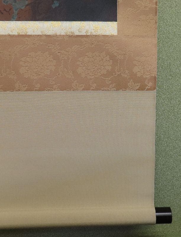 ●工芸掛軸●　川合玉堂　『松上双鶴』　限定300部　【木版画　川合三男監修】