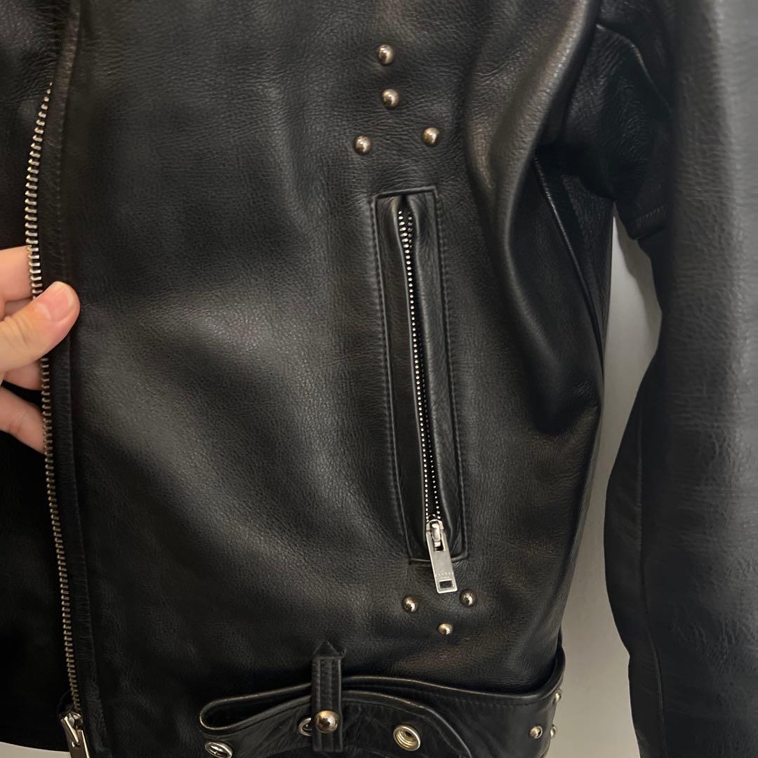 sandro paris シングル ライダースジャケット L スタッズ