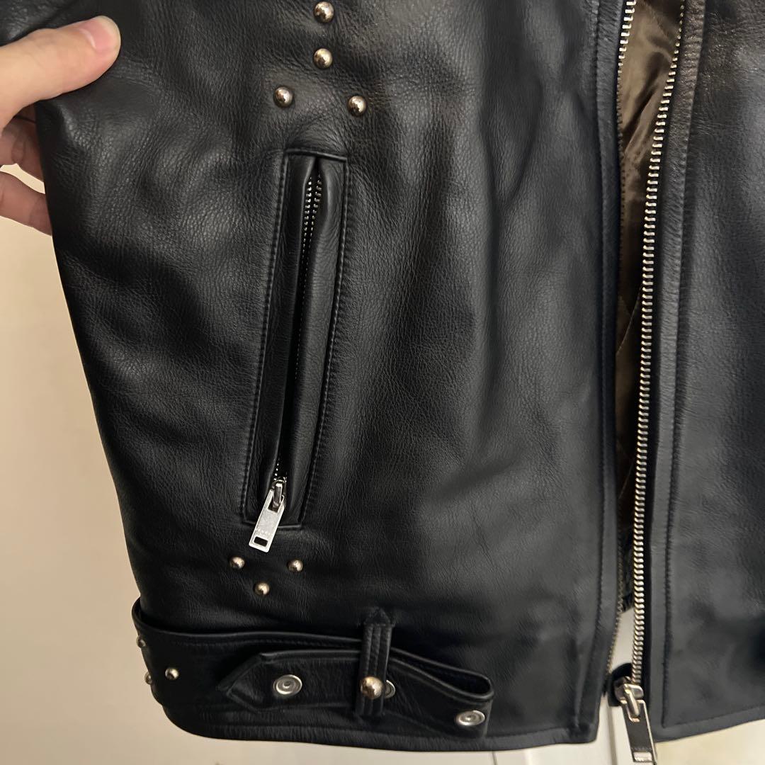 sandro paris シングル ライダースジャケット L スタッズ