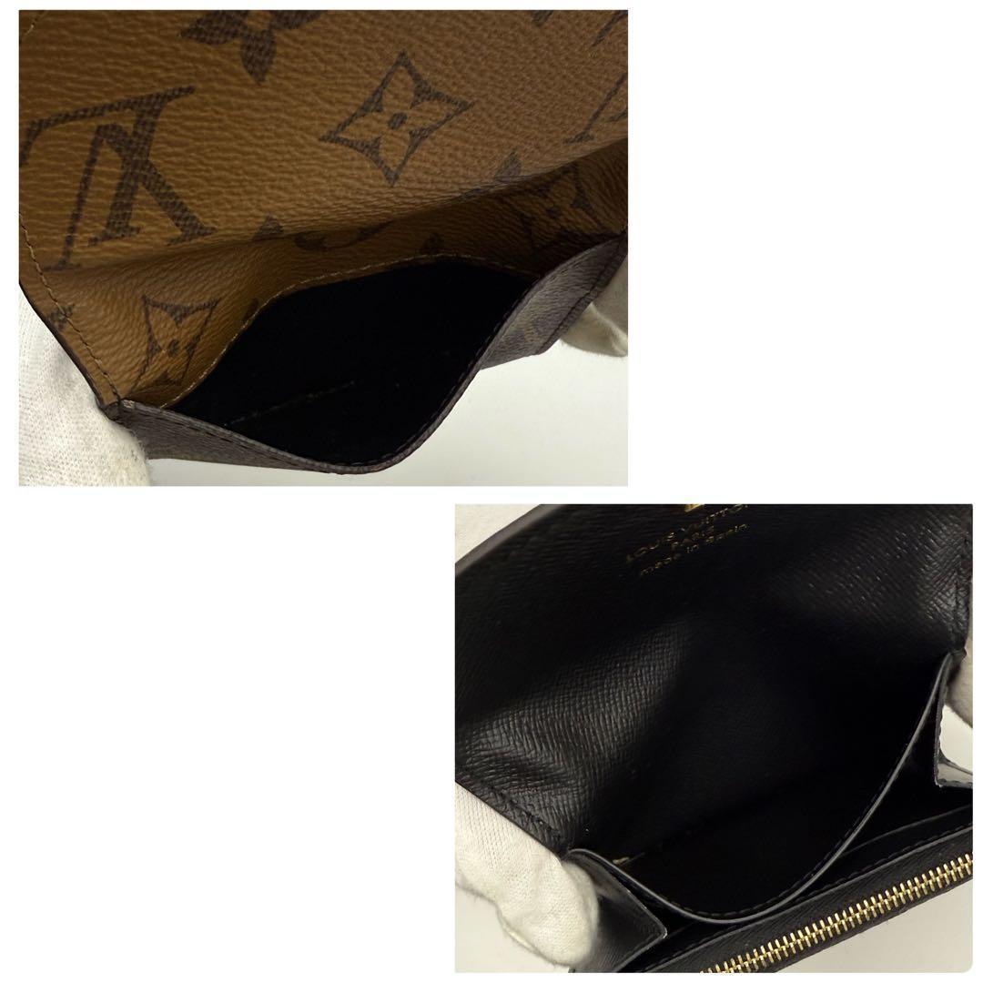 【新品近い】ルイヴィトン モノグラム リバース ポルトモネロザリ 二つ折り財布