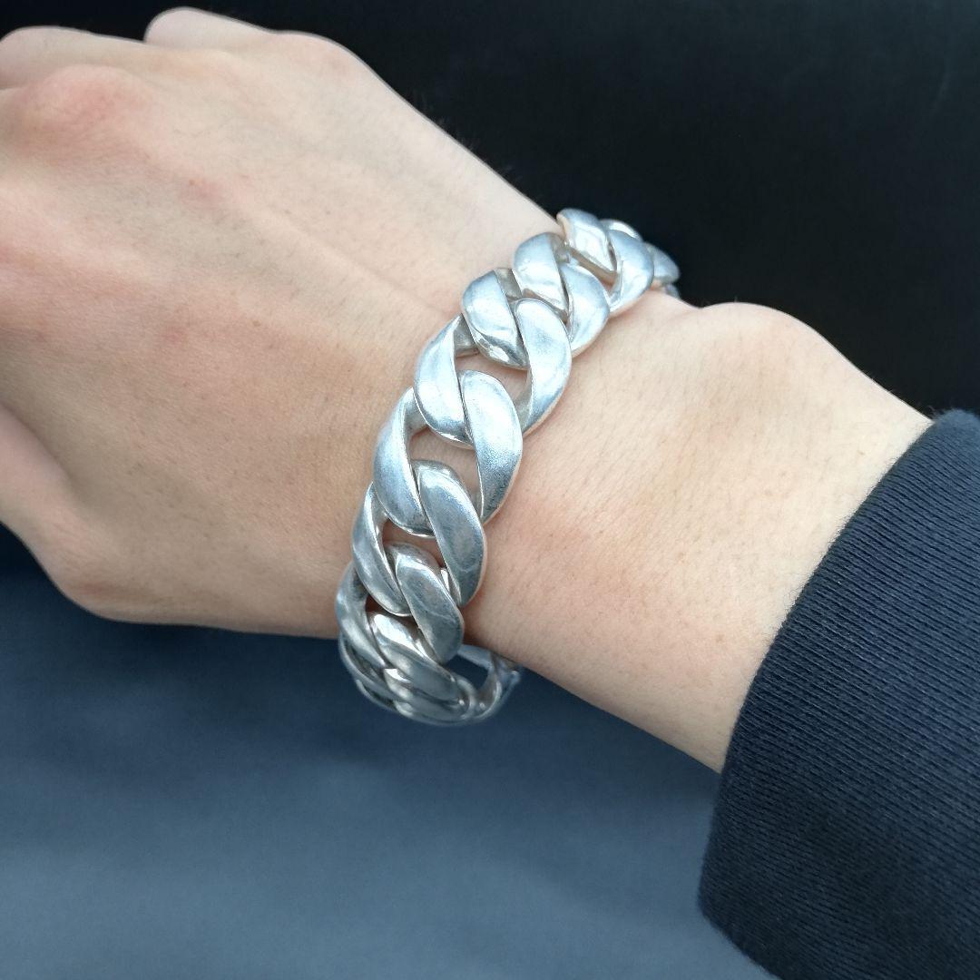 20mm Silver 925 ブレスレット 純銀 メンズ シルバー 極太