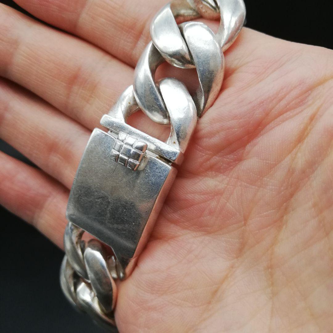20mm Silver 925 ブレスレット 純銀 メンズ シルバー 極太