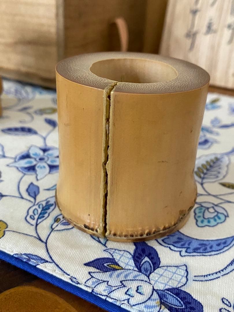 28日迄¥57,900〜お値下　黒田正玄作　炉・風炉蓋置　13代家元　即中斉書付