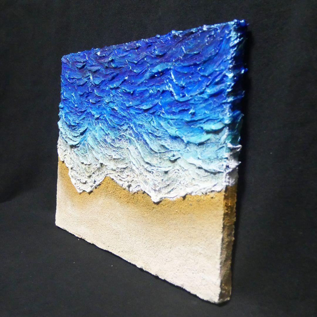 油絵 油彩 油彩画 絵 絵画 【波と砂浜】