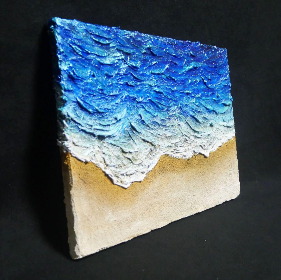 油絵 油彩 油彩画 絵 絵画 【波と砂浜】