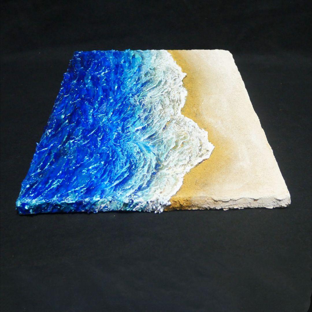 油絵 油彩 油彩画 絵 絵画 【波と砂浜】