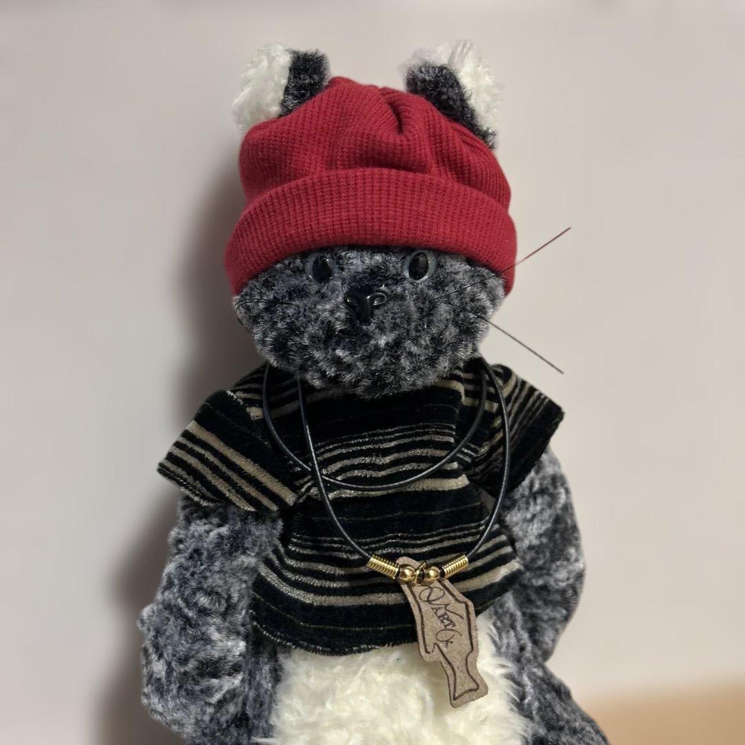 ねこのアート　ハンドメイドぬいぐるみ　超希少 90sヴィンテージ タグ付き