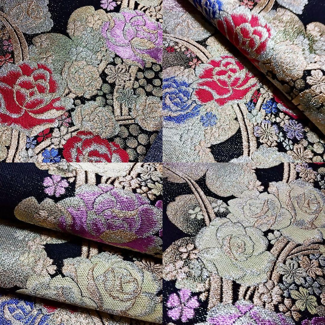 辻村ジュサブロー 寿三郎 胡蝶蘭 振袖 紫 セット 袋帯　刺繍