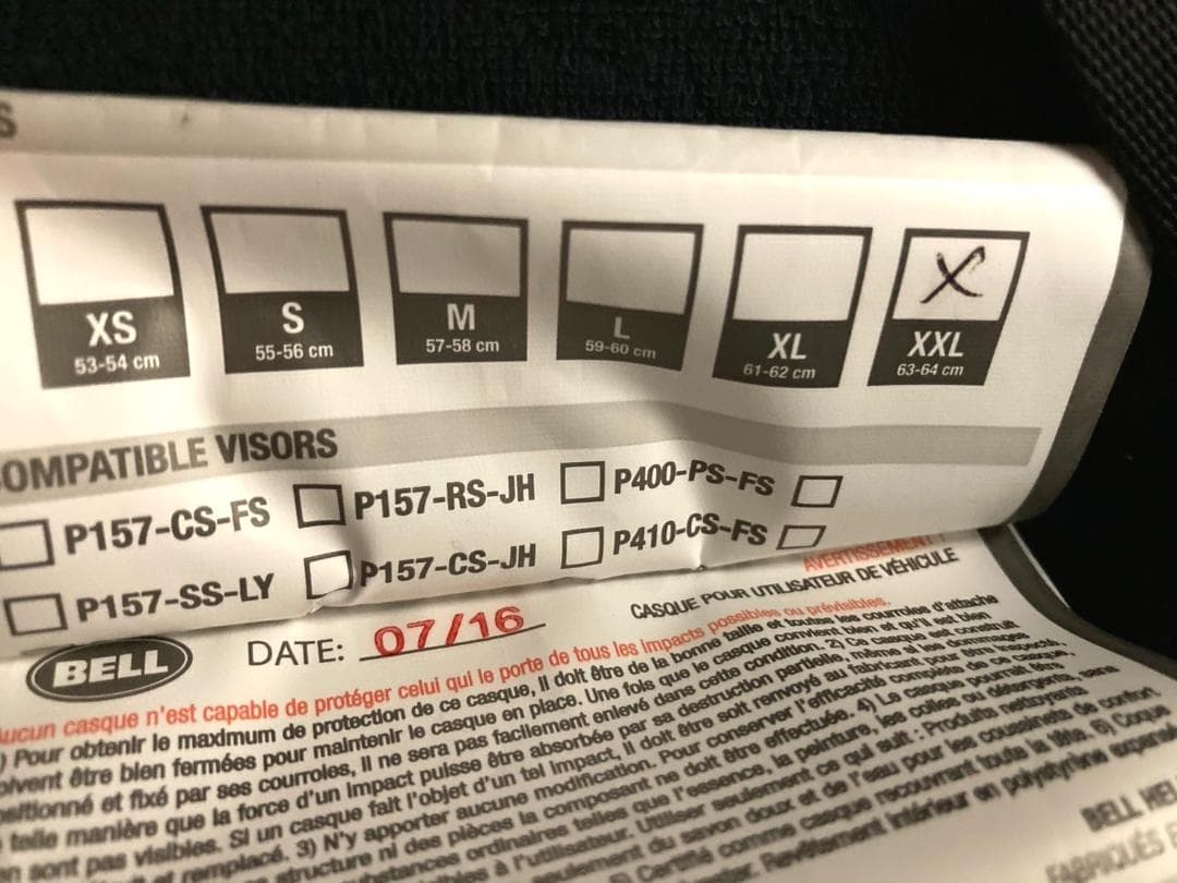 未使用 BELL ヘルメット MOTO-3 BLACK CLASSIC XXL