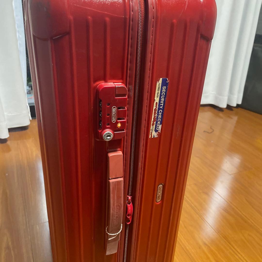 レッド 中型キャリーケース セキュリティロック付き