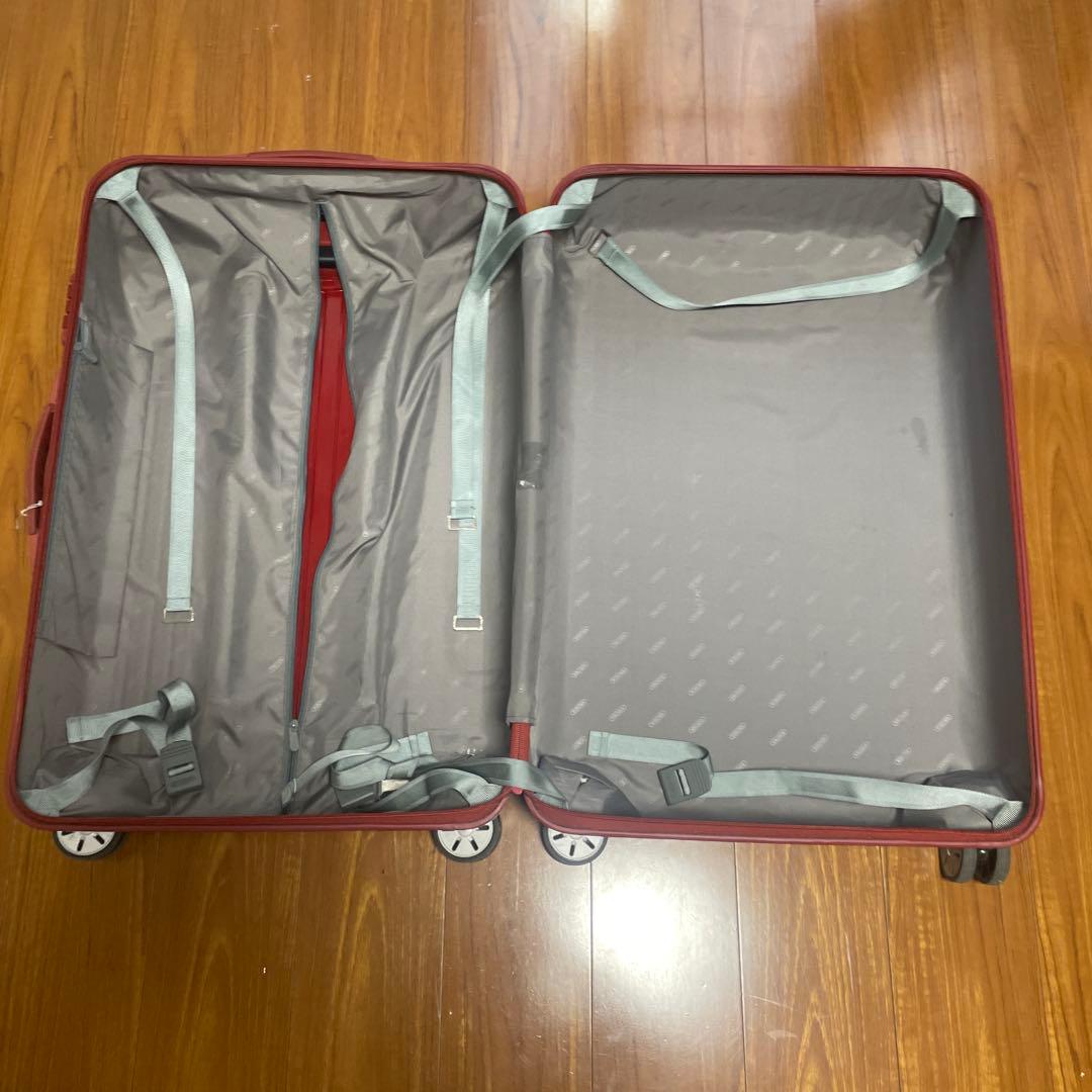 レッド 中型キャリーケース セキュリティロック付き